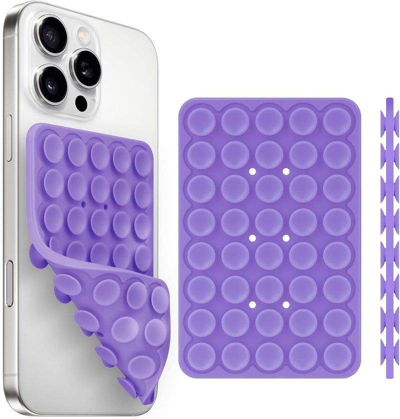 Yojaro Silicone Suction Cup Phone Case Mount Double Sided, Phone Accessories Hands-Free Strong Grip Holder for Selfies and Videos, Silicon Phone Stand for iPhone and Android Purple - Image 1